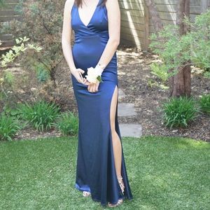 Stunning royal blue jewel-tone fitted prom dress